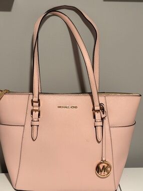 Michael Kors Charlotte leather tote pink